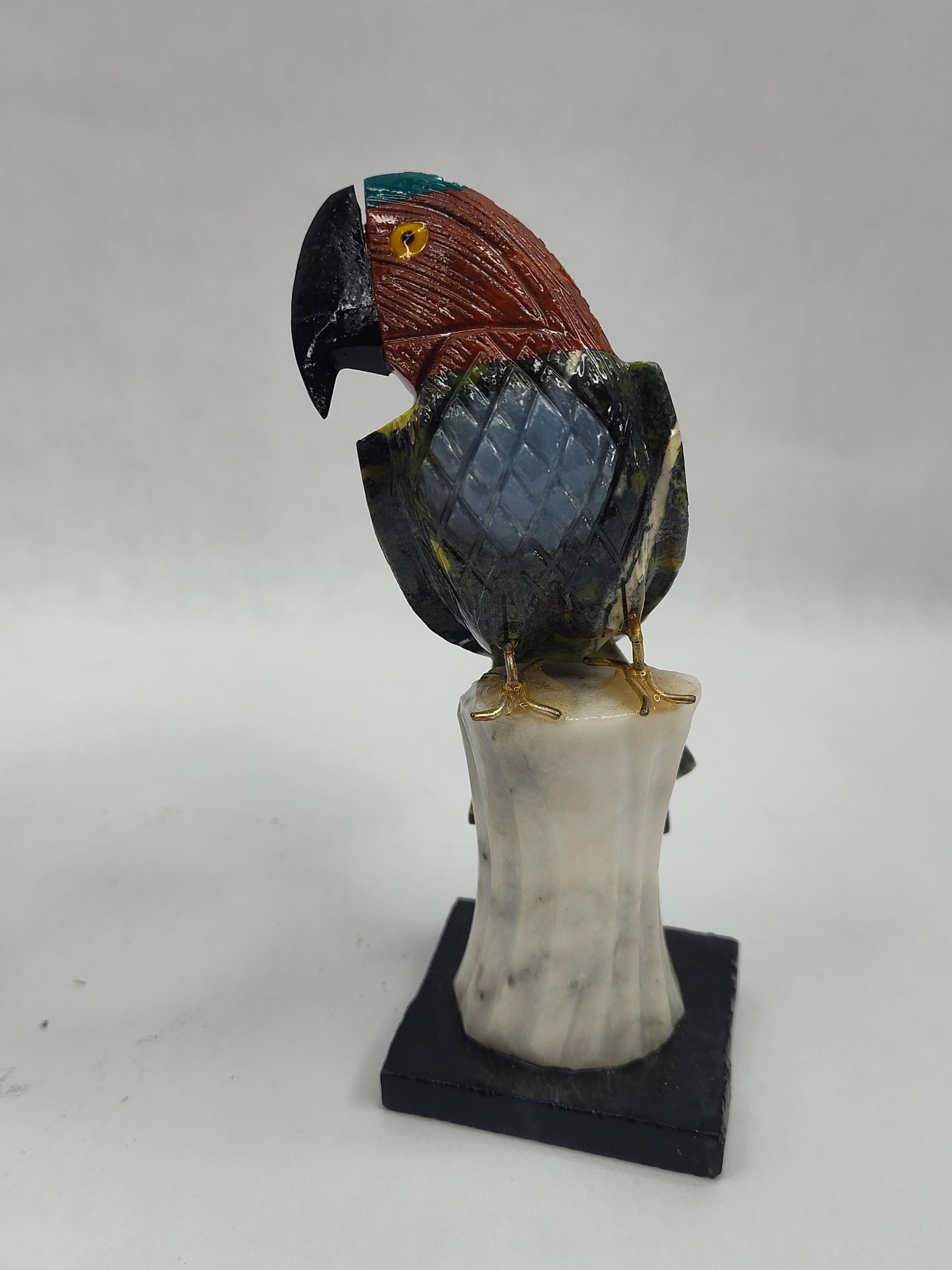 Pair Gemstone Parrot & Macaw Figures - 7