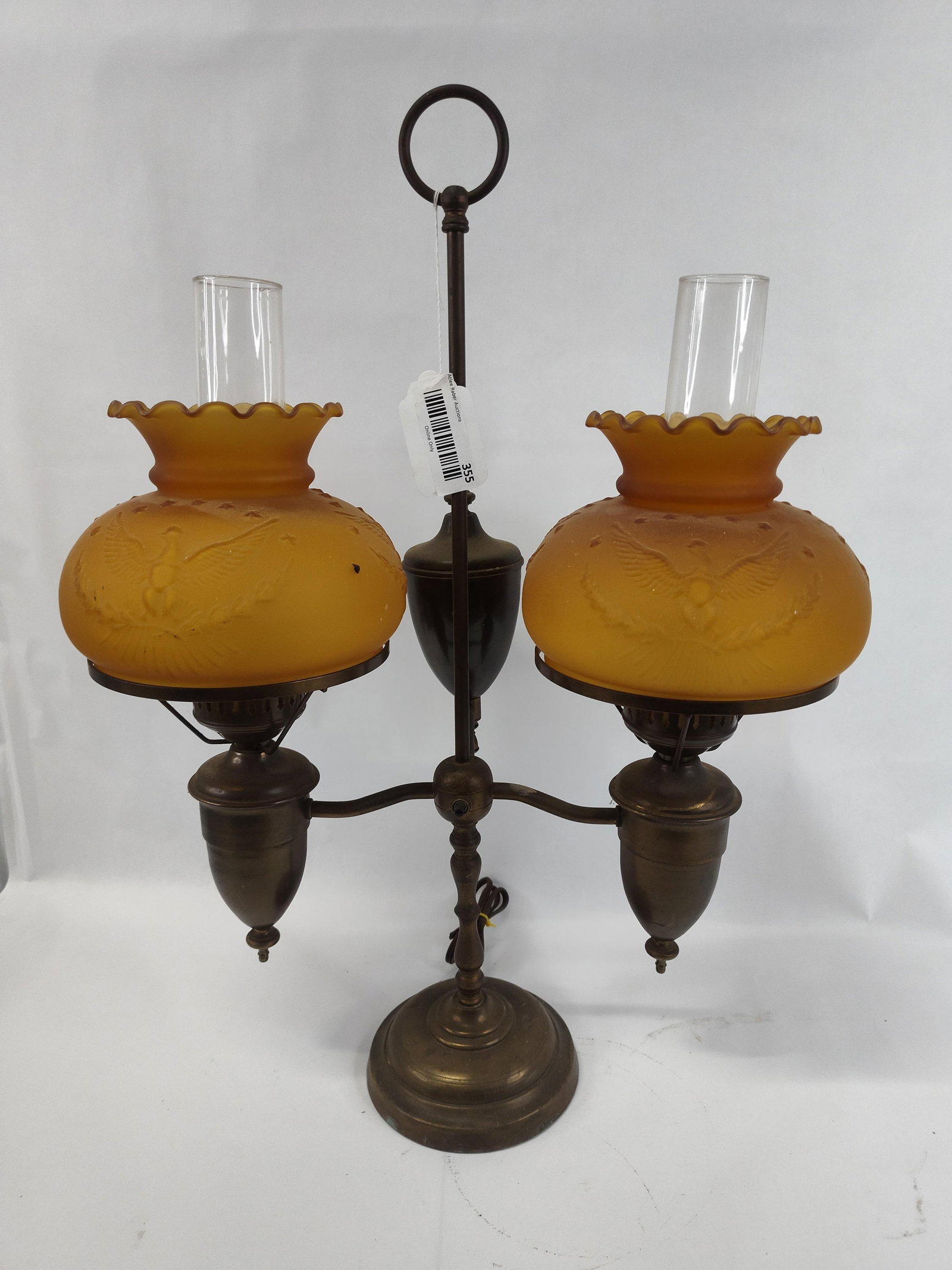 Brass Double Arm Student Lamp w/ Shades (1 of 5)