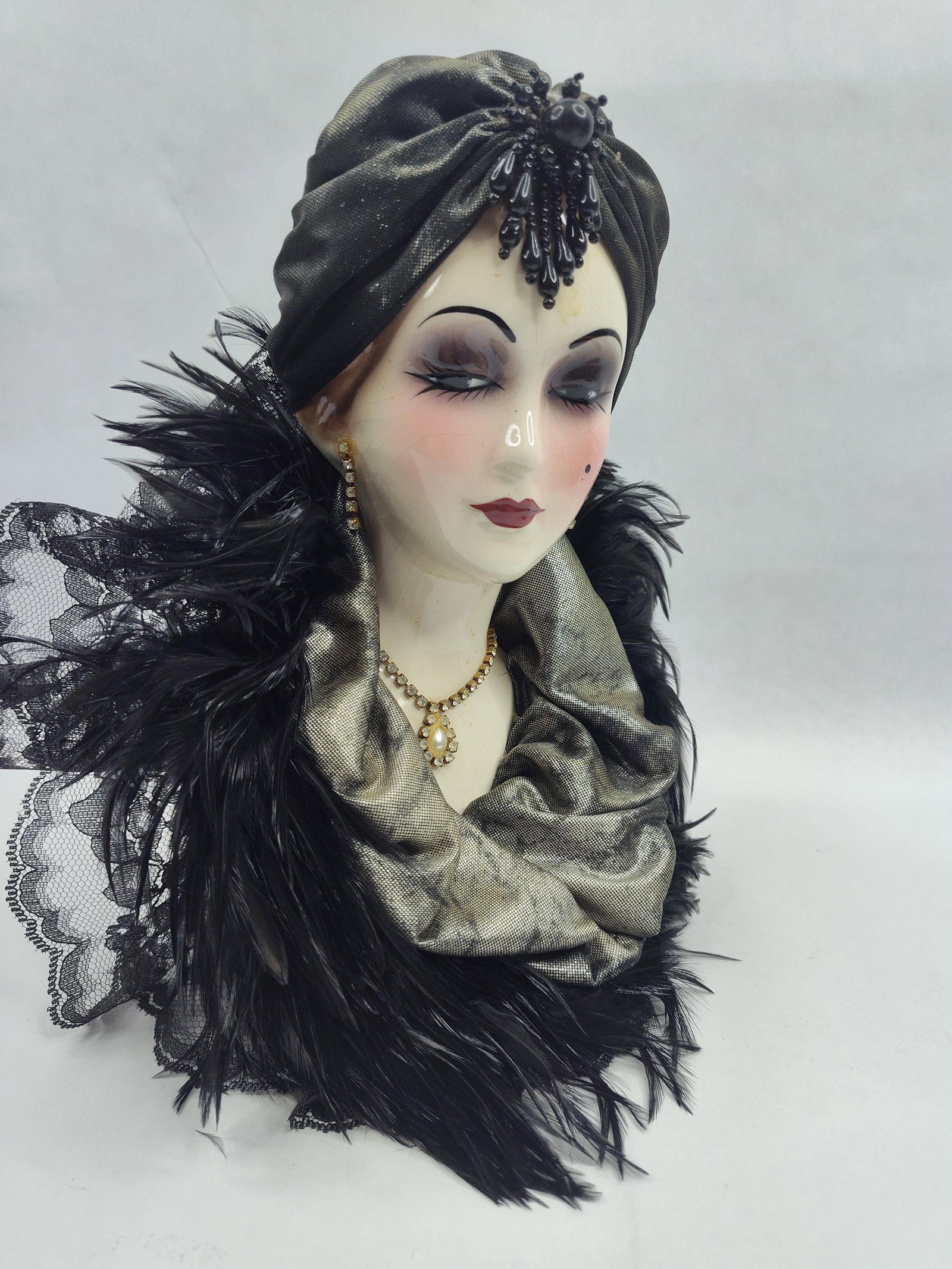 Art Deco Style Ceramic Lady Face Mask (1 of 5)