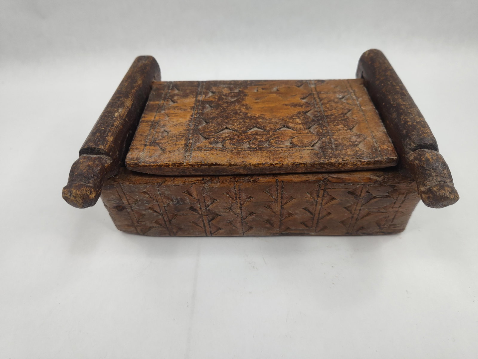 Vernacular Carved Wood Spice Box (1 of 7)