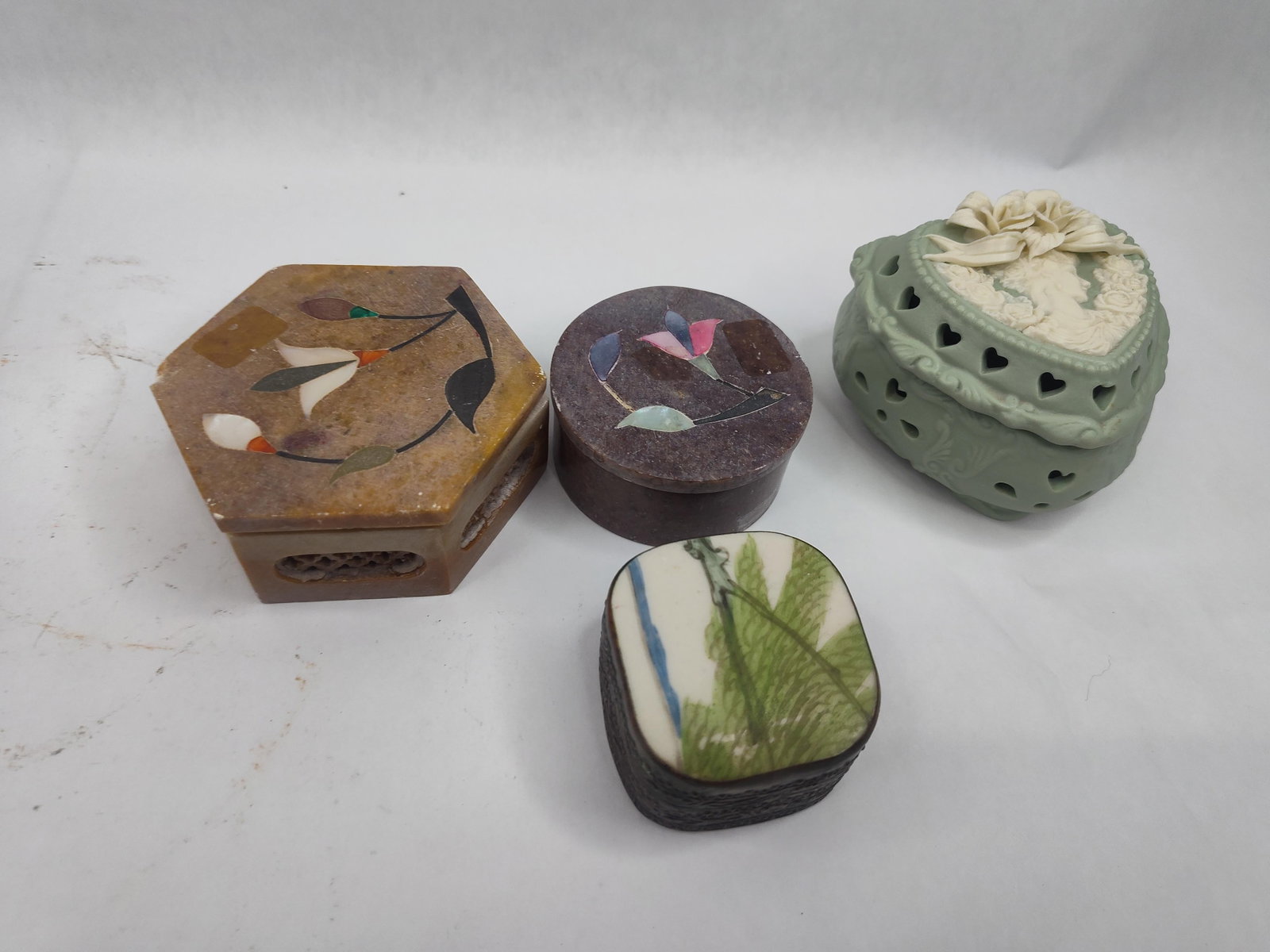 Set 4 Stone, Ceramic & Metal Boxes (1 of 11)