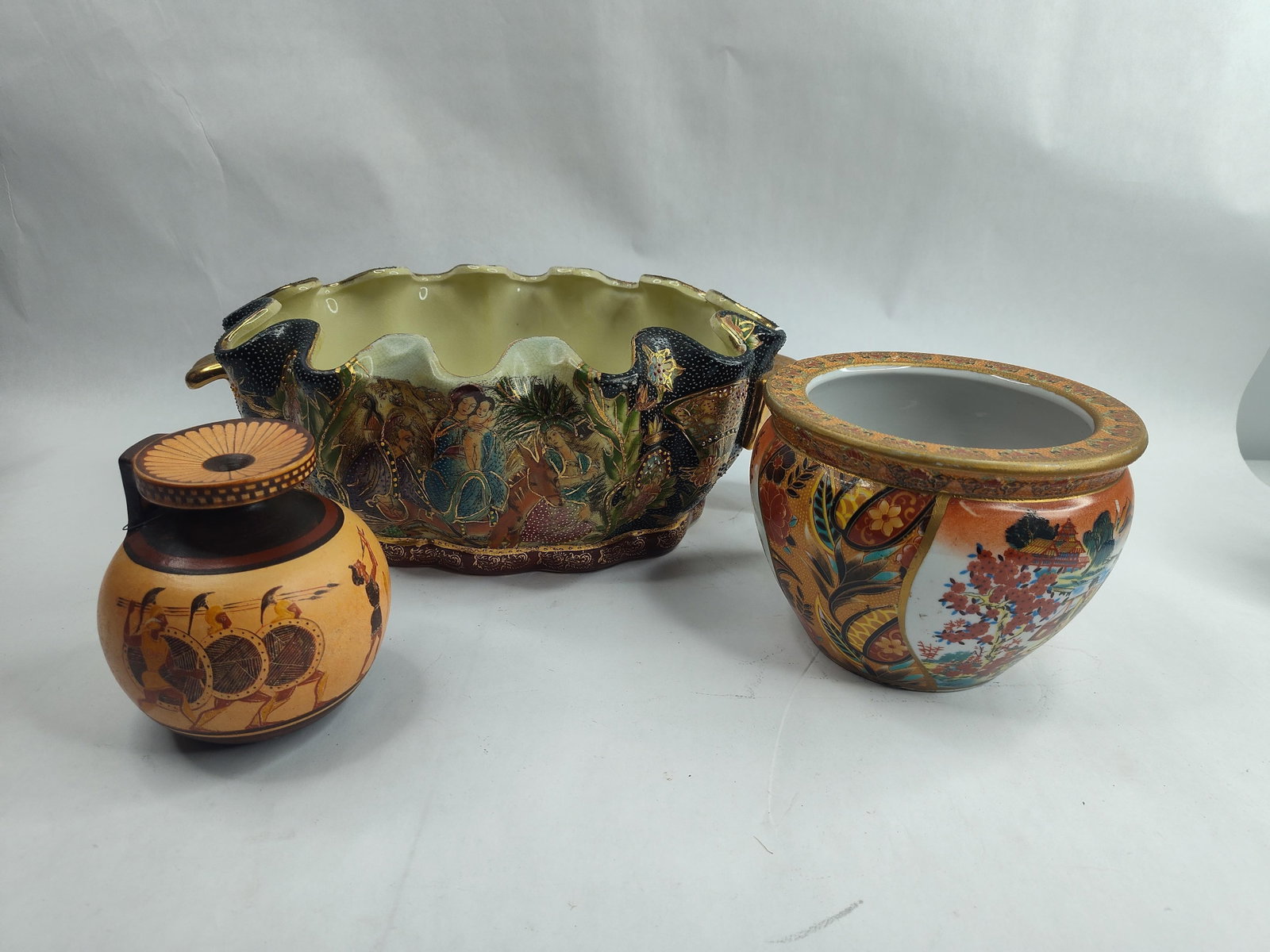 Set 3 Ceramic Vessels, Attic & Moriage (1 of 13)