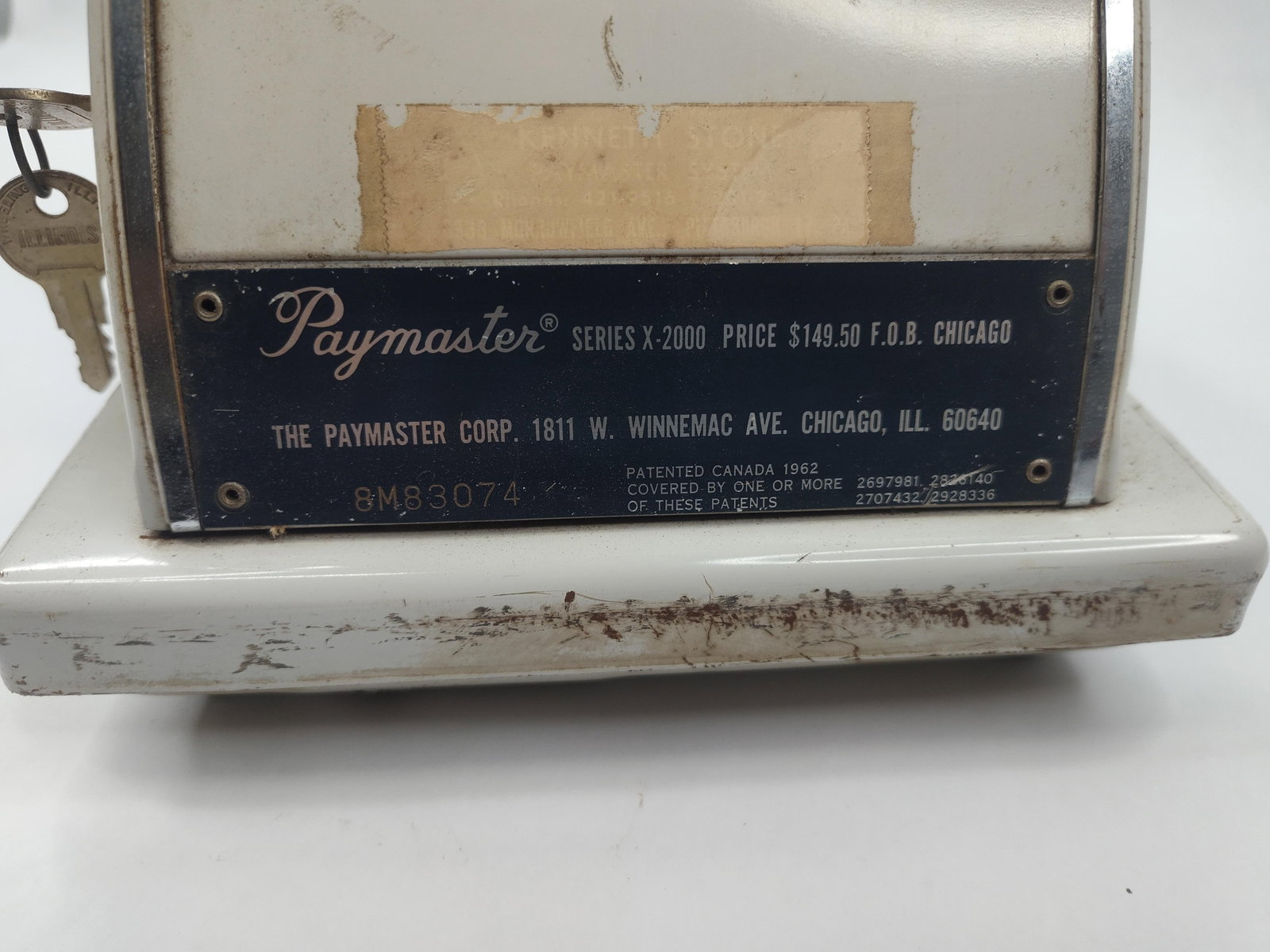 Paymaster X-2000 Check Writer w/ Keys - 5