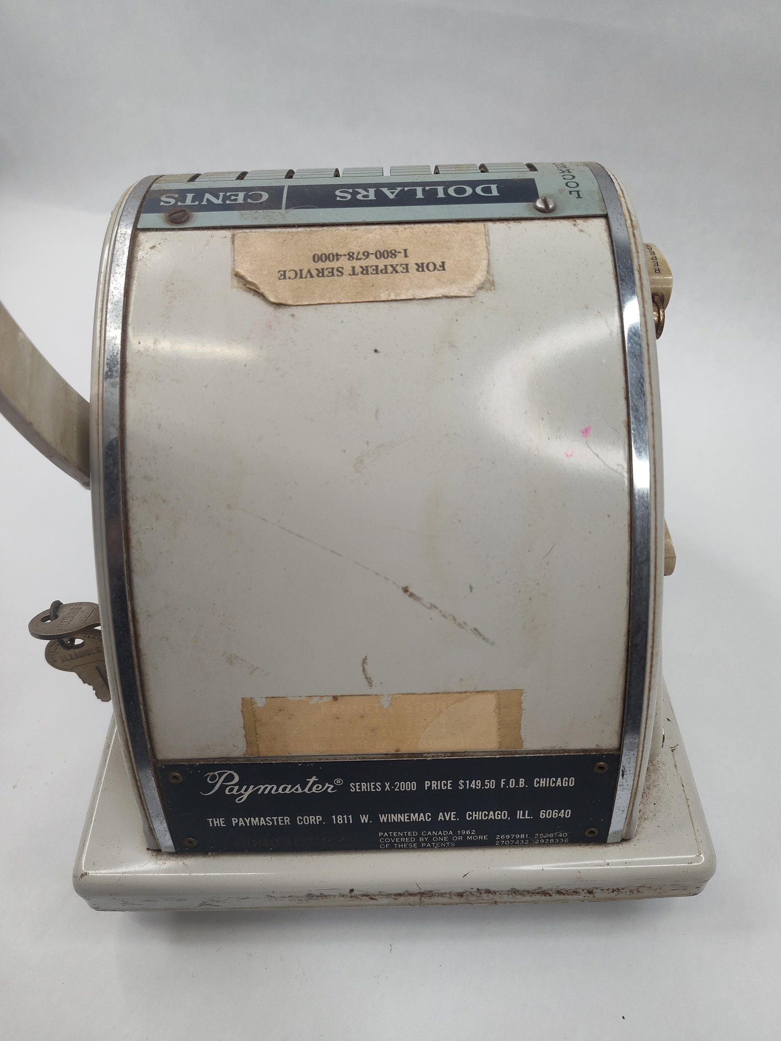 Paymaster X-2000 Check Writer w/ Keys - 6