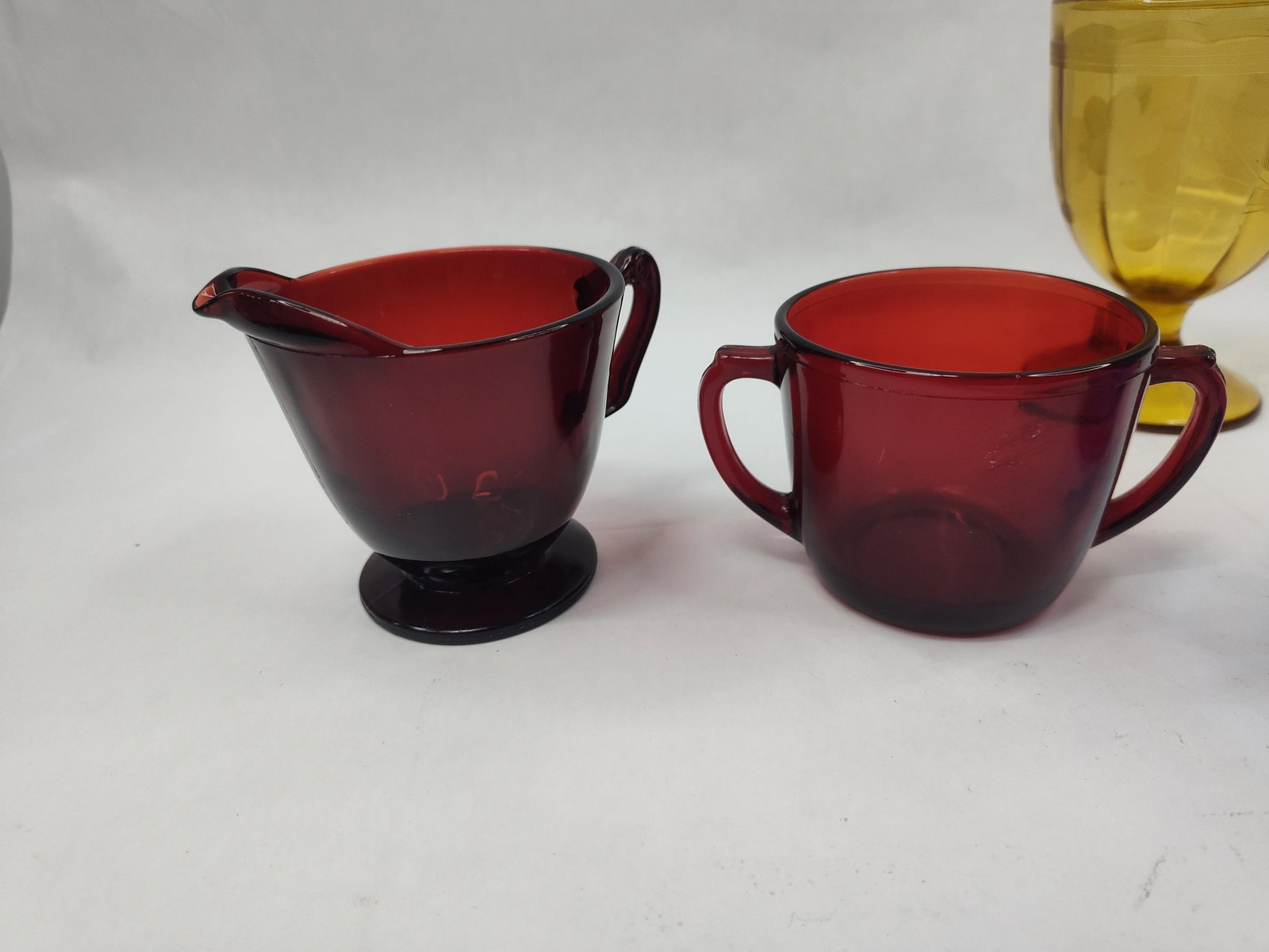 American Glassware Set & Compote - 6