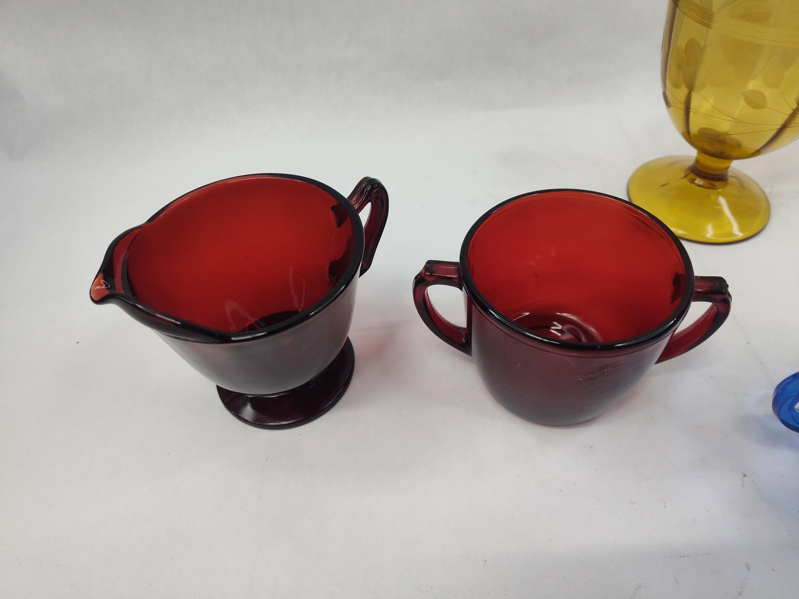 American Glassware Set & Compote - 7