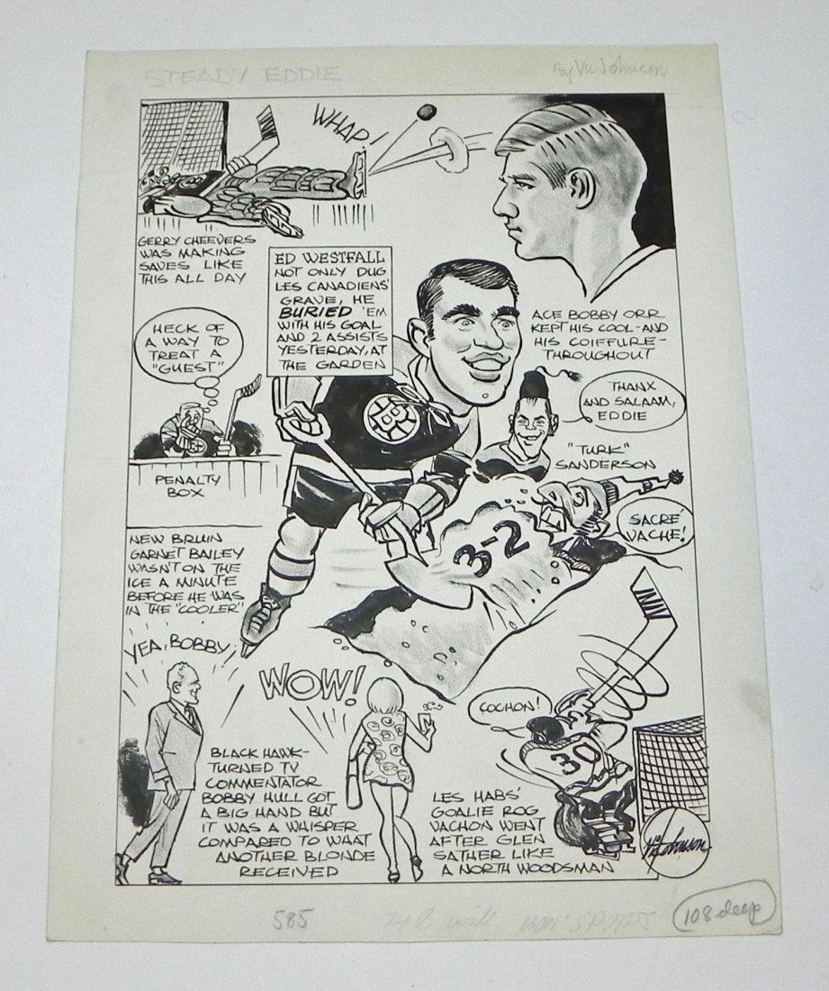 1960's Boston Bruins Hockey Bobby Orr Original Art (1 of 4)