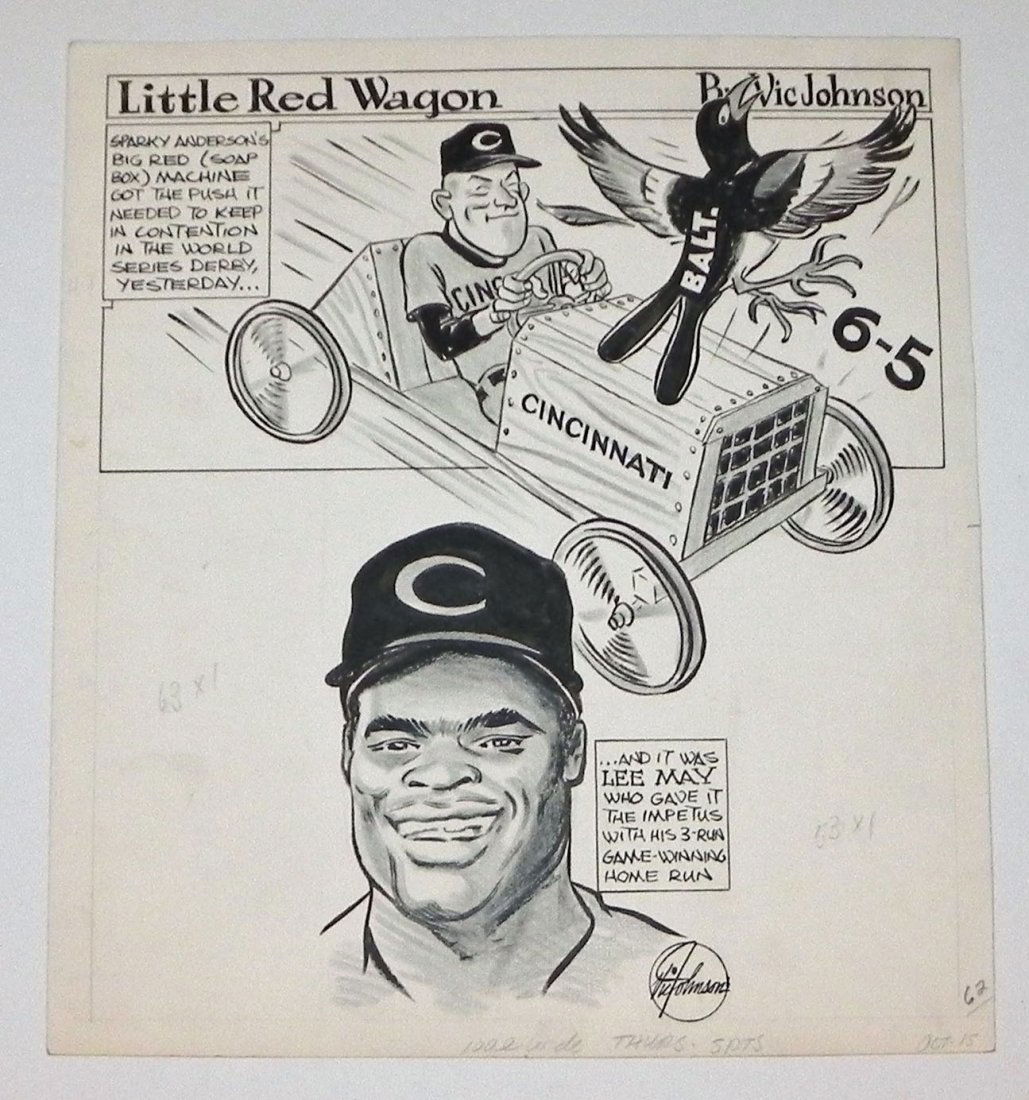 1970 World Series Cincinnati Reds Orioles Original Art (1 of 6)
