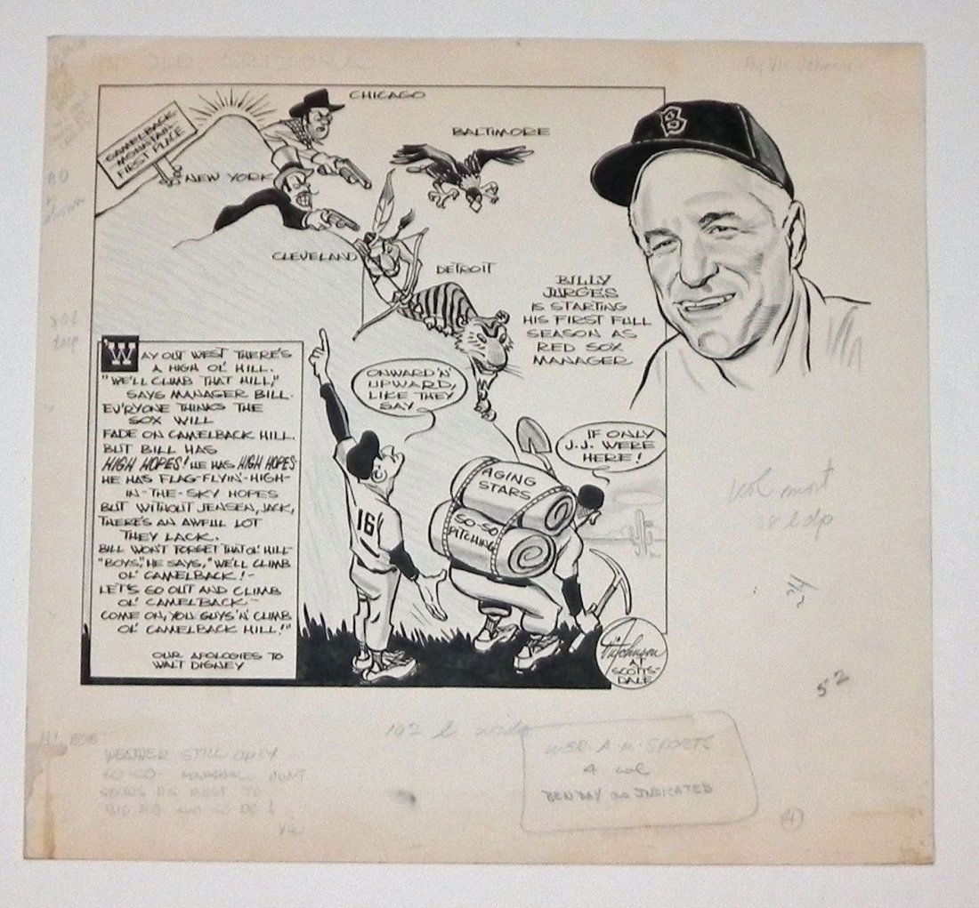 1959 Boston Red Sox Bill Jurges Baseball Original Art (1 of 8)