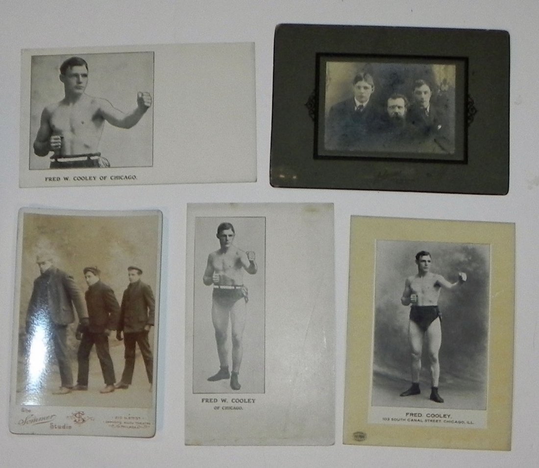 5 c. 1900 Boxer Fred Cooley Items Post Cards Cab Photos (1 of 7)