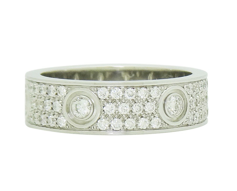 Cartier 18k White Gold Diamond Love Band Ring Size 63 (1 of 6)