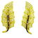 Pair of 18k Gold leaf earrings Diamonds & Sapphires