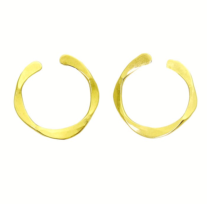 14K Yellow Gold Circular Hoop Earrings. (1 of 2)