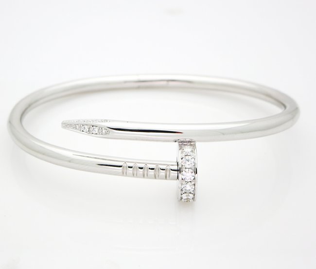 cartier nail bracelet white gold price