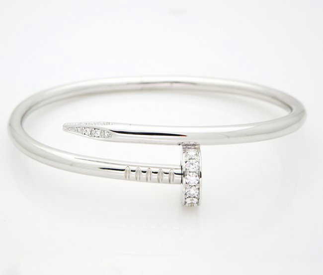 Cartier nail bracelet white gold Clearance