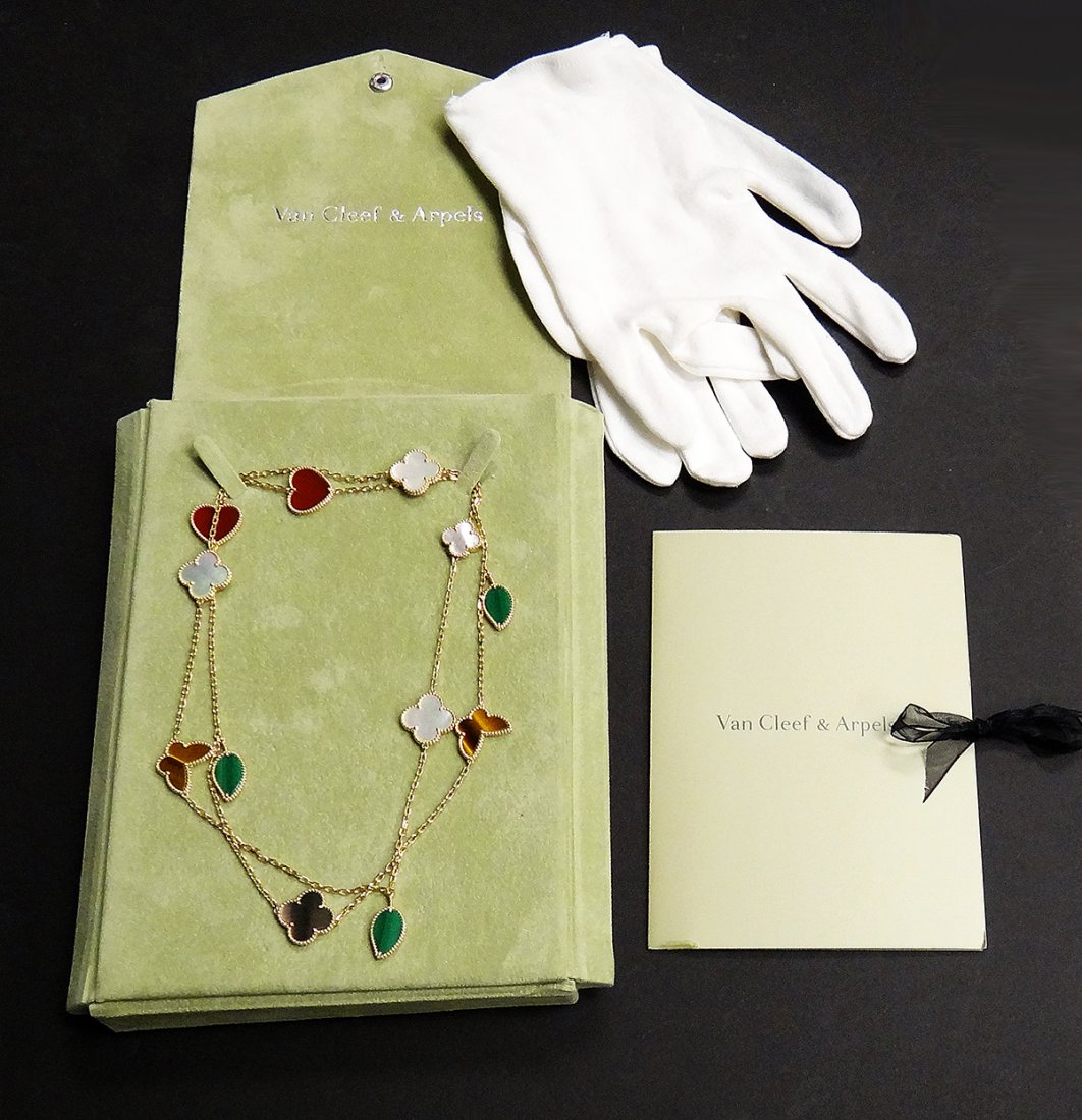 Van Cleef Arpels 18k Lucky Alhambra 12 Motifs Necklace (1 of 4)