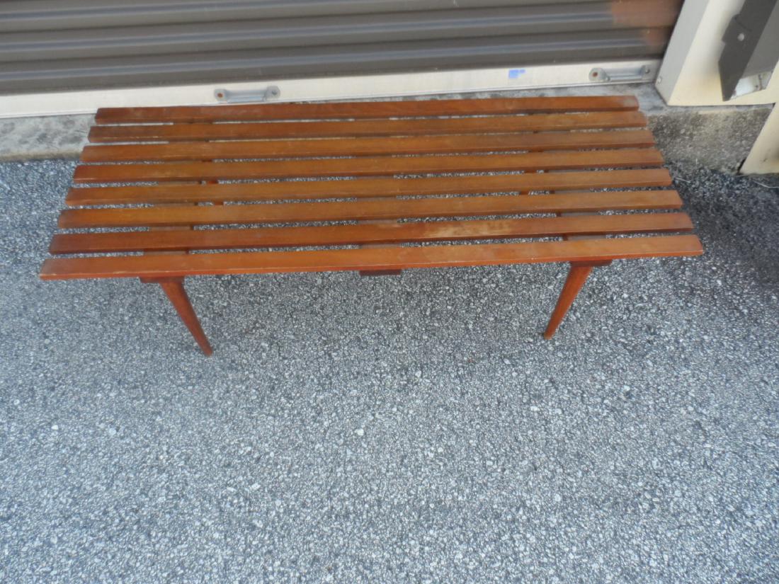 Mid-Century Modern Slat Top Table With Tapered Legs (1 of 2)