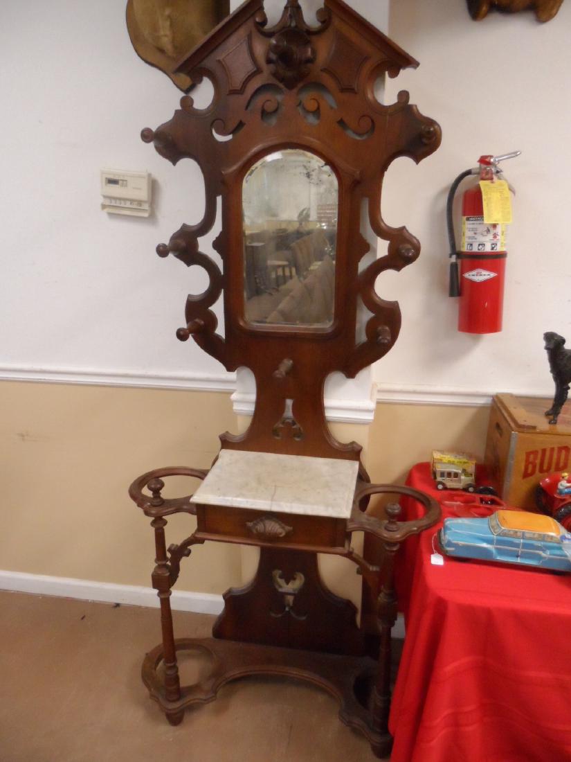 Late 1800's Victorian Hall Tree (1 of 7)