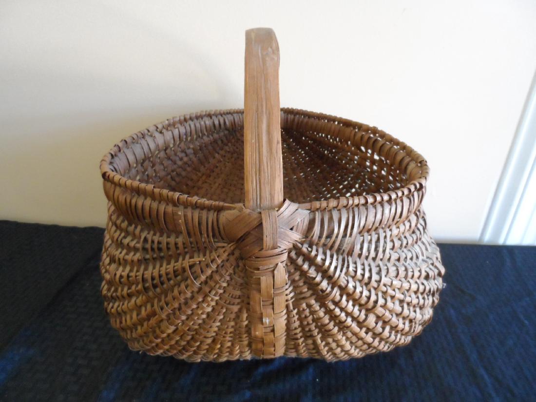 Antique Folk Art Split Oak Basket (1 of 3)