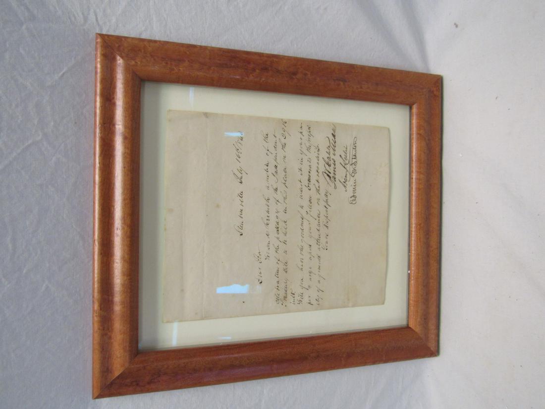 Antebellum Letter Signed by Edwin M. Stanton, dated: Antebellum one page ink Letter signed by Edwin M. Stanton (US Attorney General), dated July 16, 1860. Concerns celebration of passage of Independent Treasury Bill. Other signatures include, James Mean