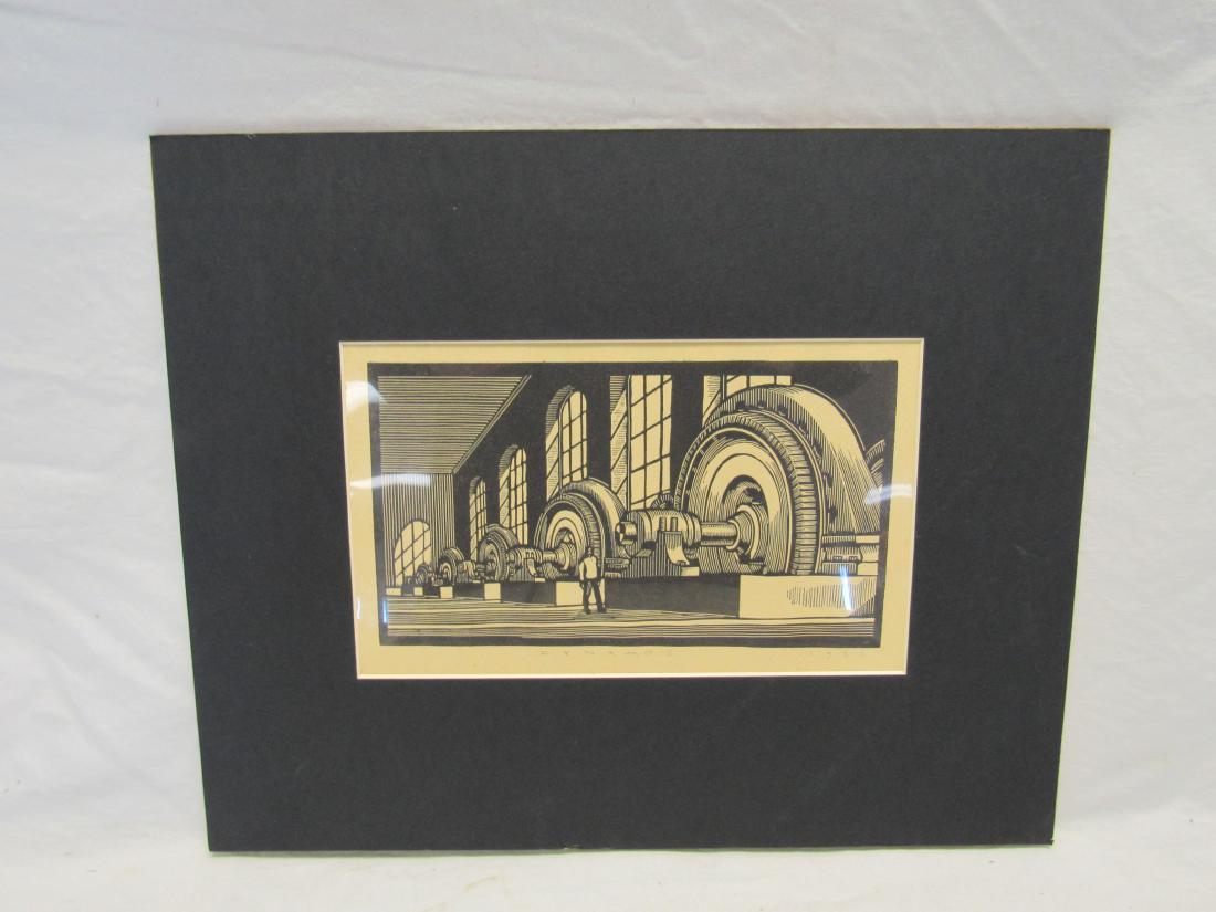 Earl Washington Wood Block Print, Dynamos: Earl Washington Wood Block Print, Dynamos. Matted measures 11x13.75"