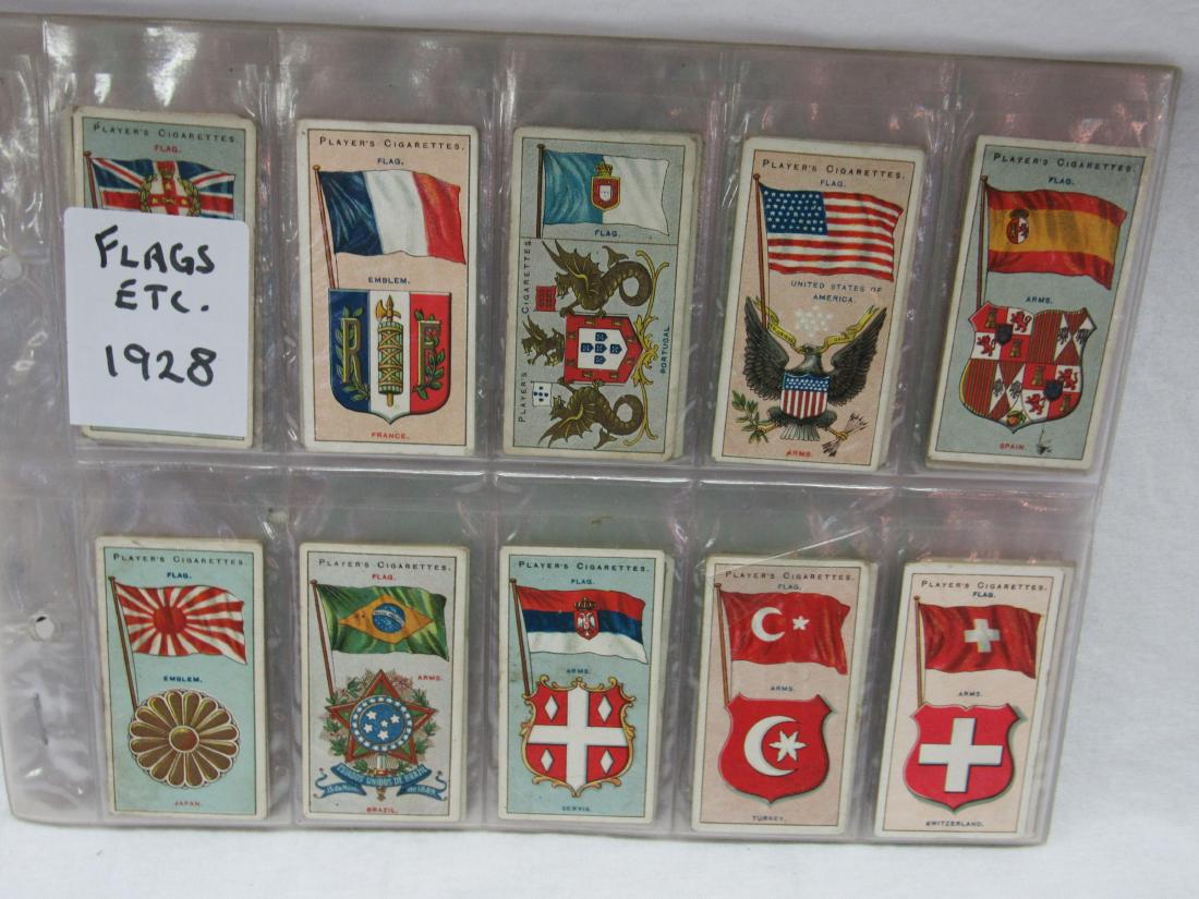Set of 50 Player's Cigarette Flags from 1928: Set of 50 Player's Cigarette Flags from 1928. Each card depicts a different flag. Each measures 1.5" x 2.5". Excellent condition.