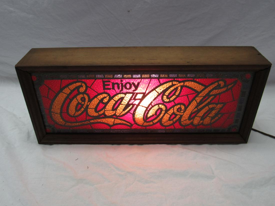 Vintage Coca-Cola Mantle Sign: Vintage Coca-Cola Mantle Sign. In very good condition. In working condition, wire has been taped. Measures 17 x 3.25 x 7"