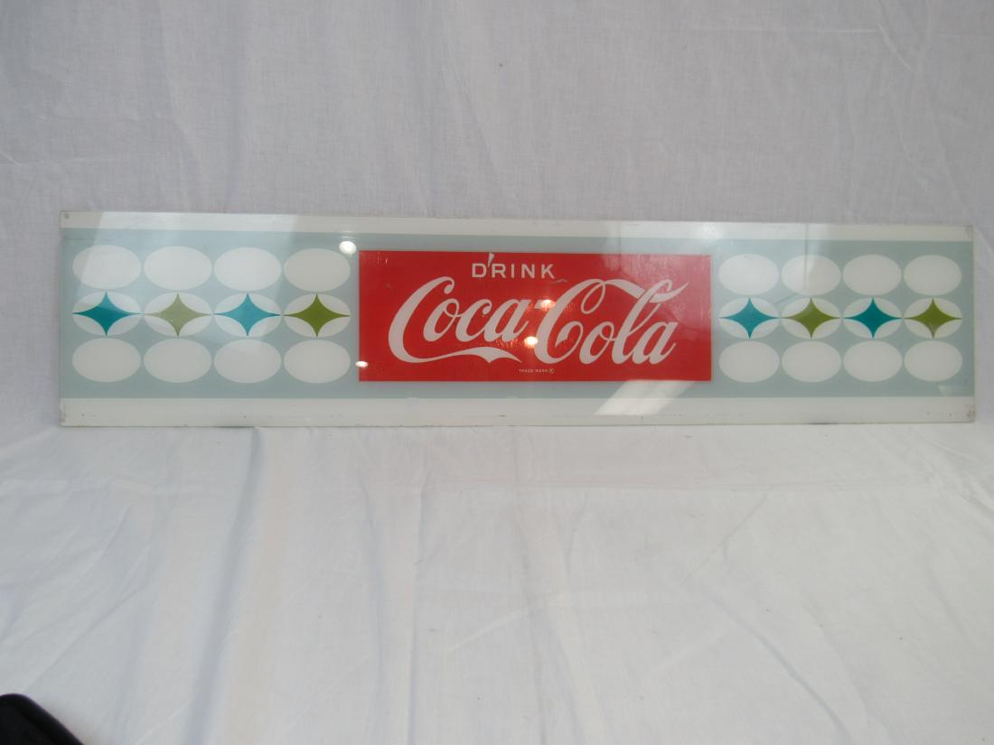 Vintage Coca-Cola Machine Sign: Vintage plastic Coca-Cola Machine Sign. Sign in very goo condition. Measures 37.5 x 8.5