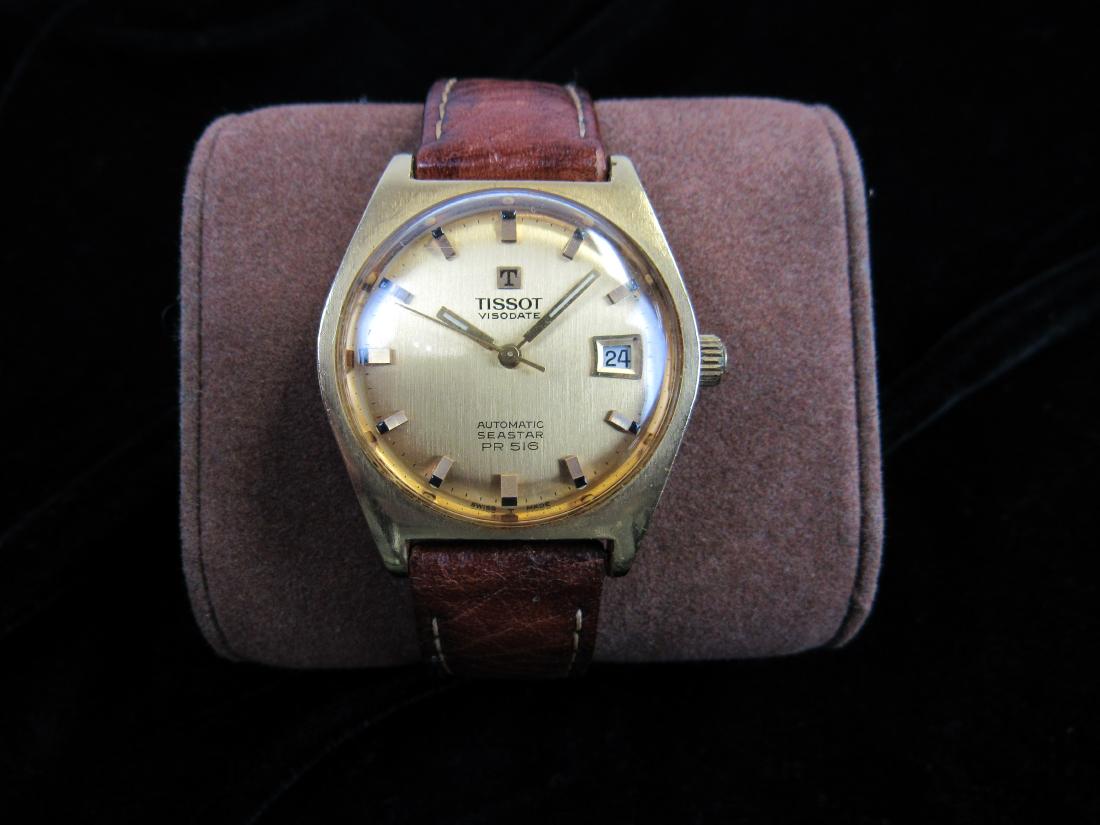 18K Gold Tissot Visodate Automatic Seastar PR 516: Vintage 18k Gold Tissot Visodate Automatic Seastar PR 516. 21 Jewel. 29mm face. Excellent working condition