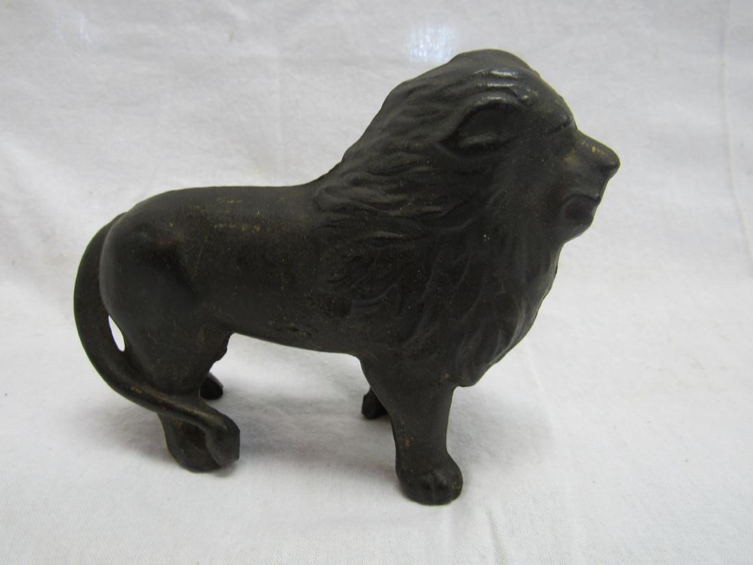 Antique Cast Iron Lion Bank