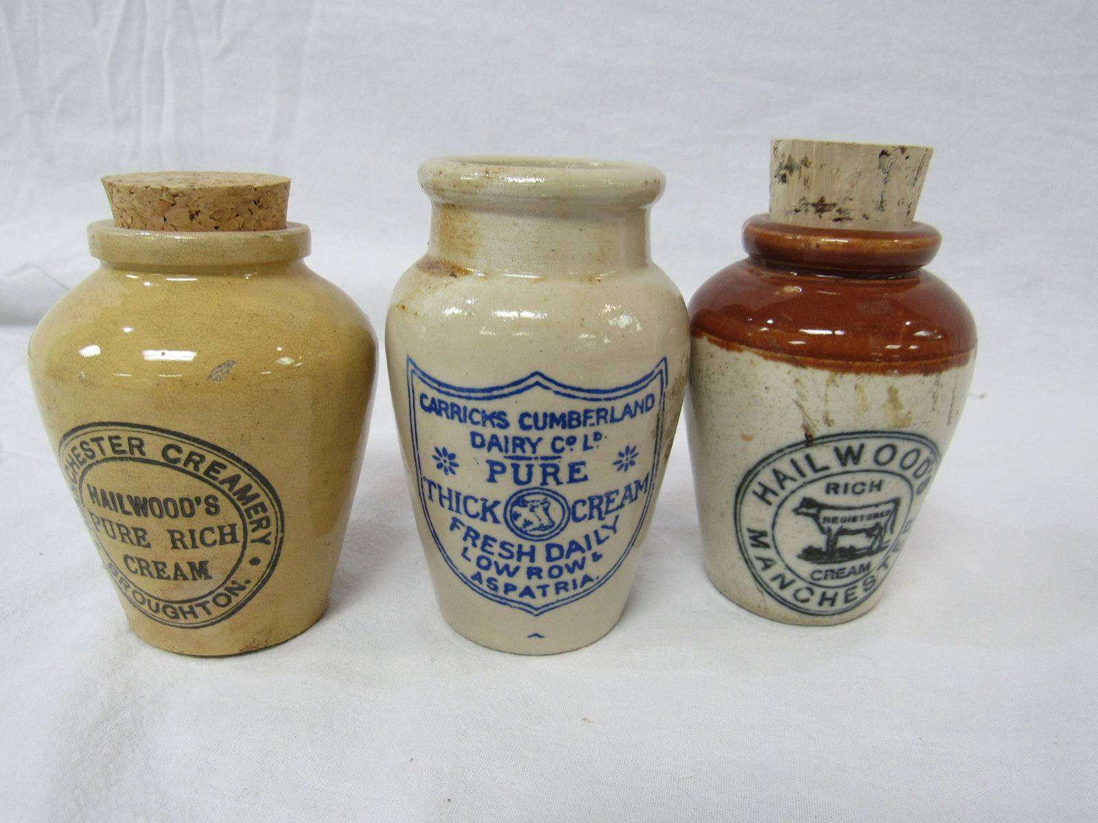 Lot of 3 Antique Cream Jars (1 of 4)