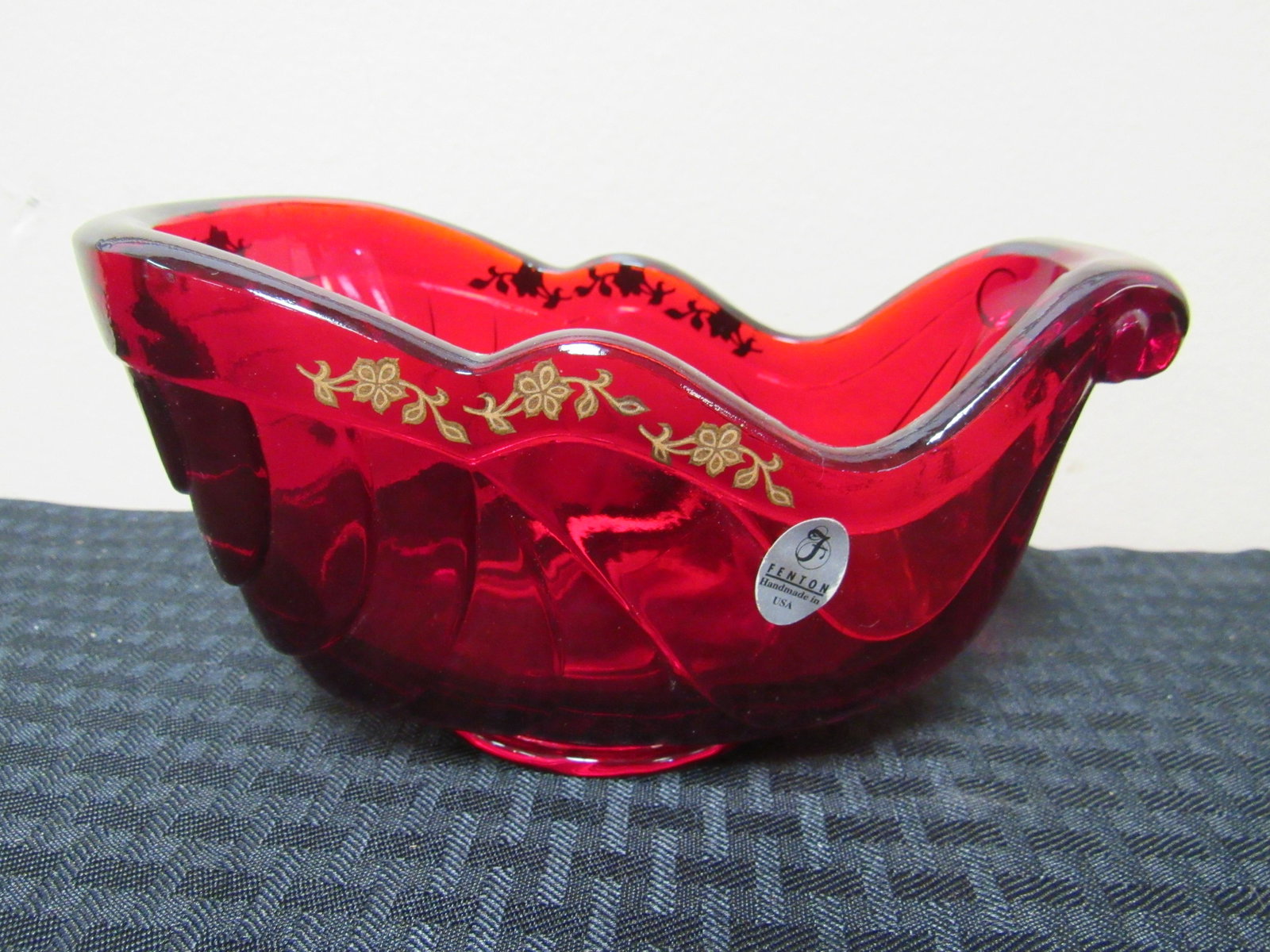 Fenton Ruby Red Sled: Fenton Ruby Red Sled. Excellent condition. 8.5" x 3.5"