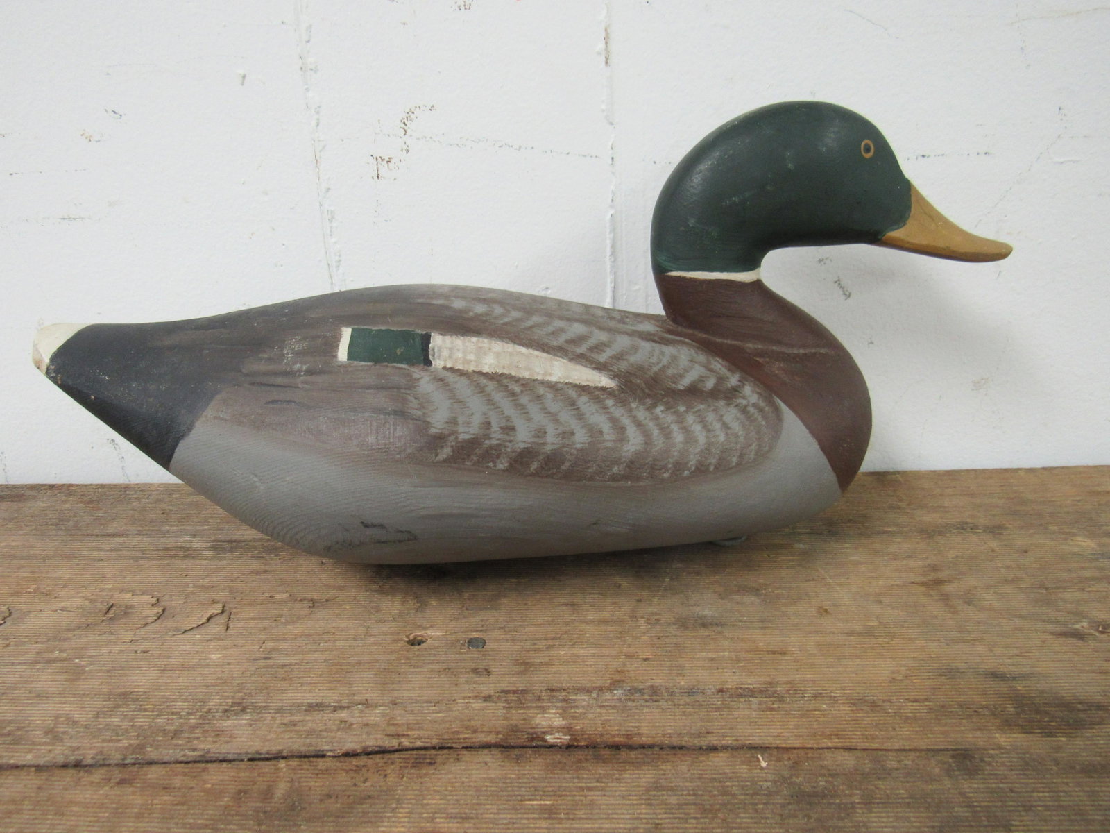 Paul Gibson (1902-1984) Hand Carved Mallard Drake Decoy: Paul Gibson (1902-1984) Hand Carved Mallard Drake Decoy. Excellent condition. 15.5" x 6.75" x 7"