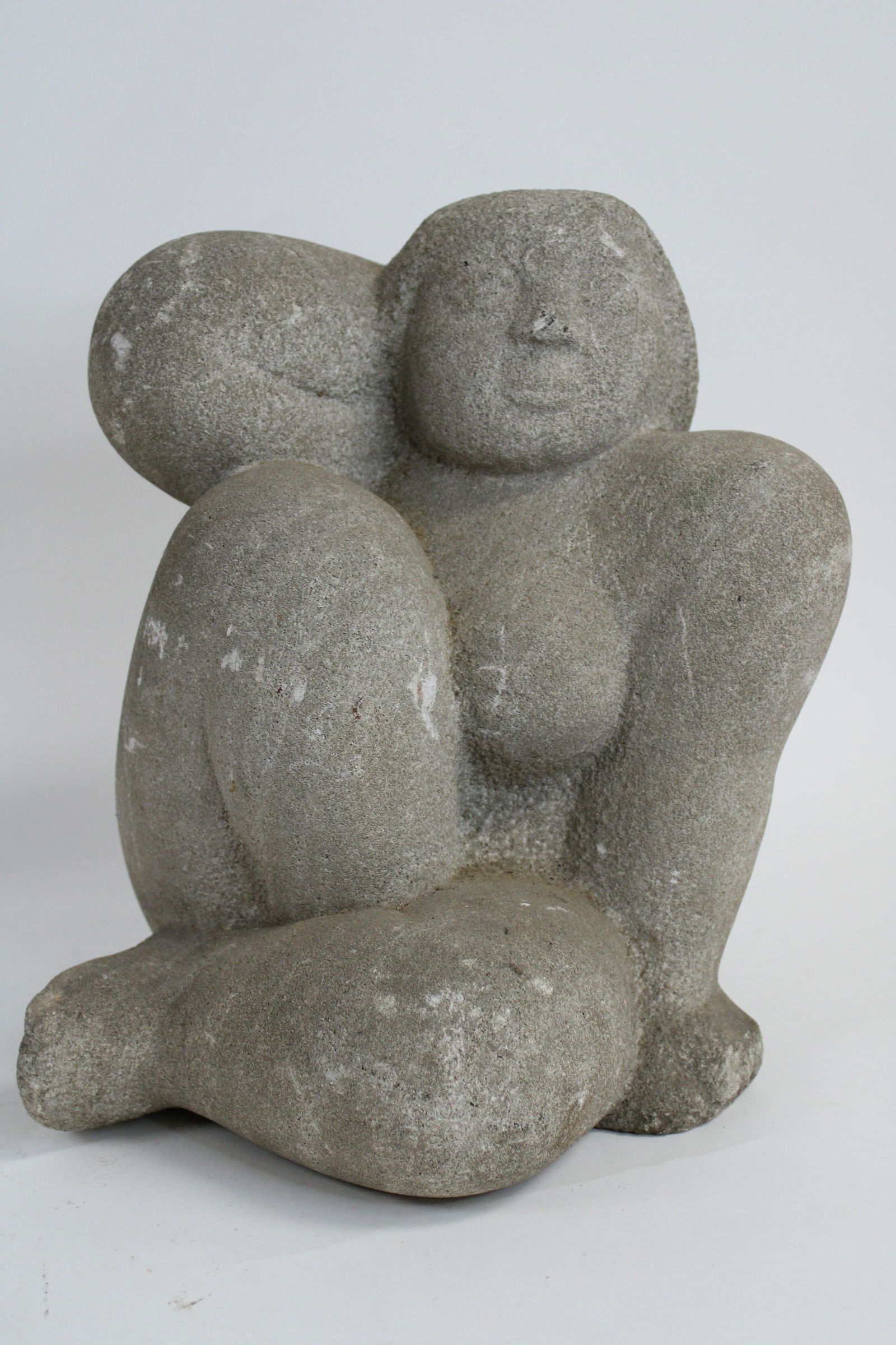 Robert Moir (1917-1981) Granite Sculpture, Posed Nude: Robert Moir (1917-1981) Granite Sculpture, Posed Nude Woman. Robert Moir exhibited this collection in November 1951 at the Sculpture Center Gallery, New York City. Sculpture depicts a woman in an allu