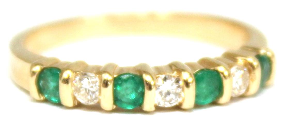 14K Gold, Emerald, & Diamond Ring (1 of 4)