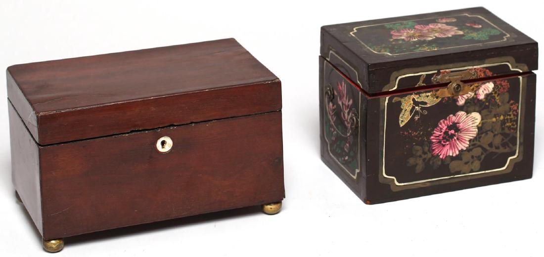 2 Antique English Tea Caddies (1 of 3)