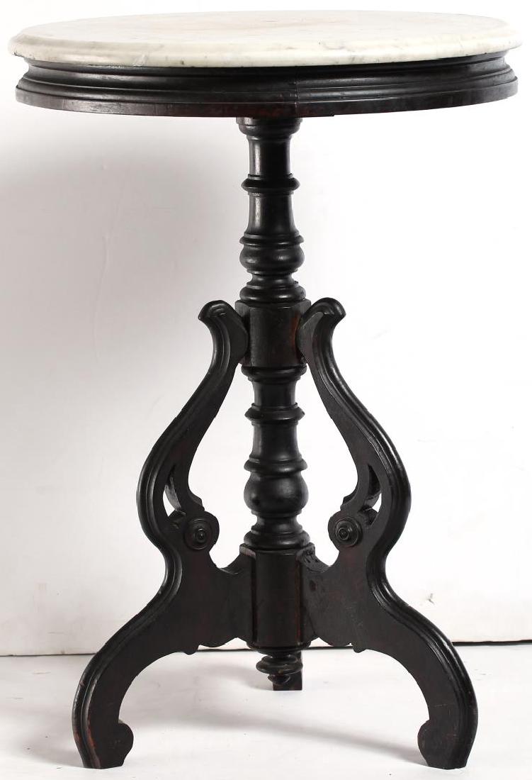 Victorian Circular Marble & Wood Table Stand (1 of 4)