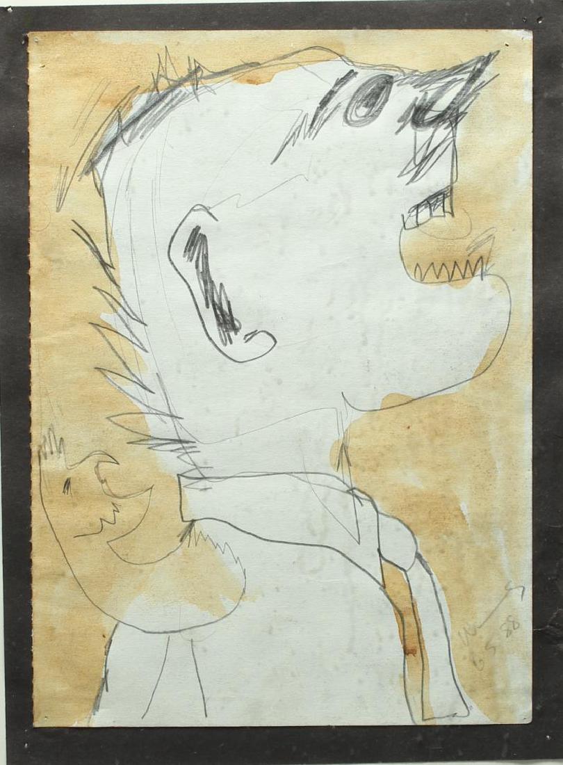 Signed Illegibly - Graphite & Watercolor Sketch (1 of 6)