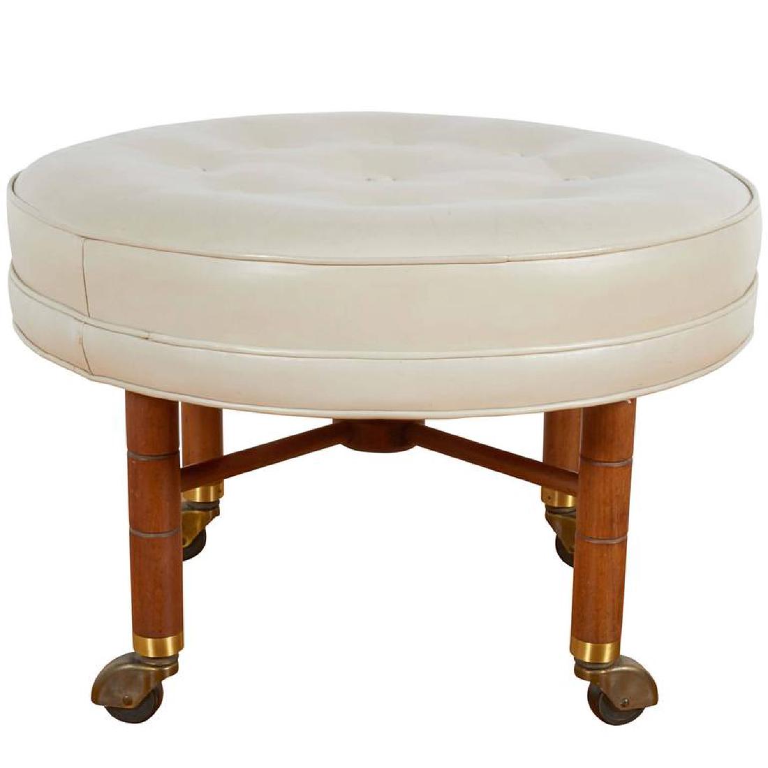 Vintage Leather-Upholstered Ottoman (1 of 6)