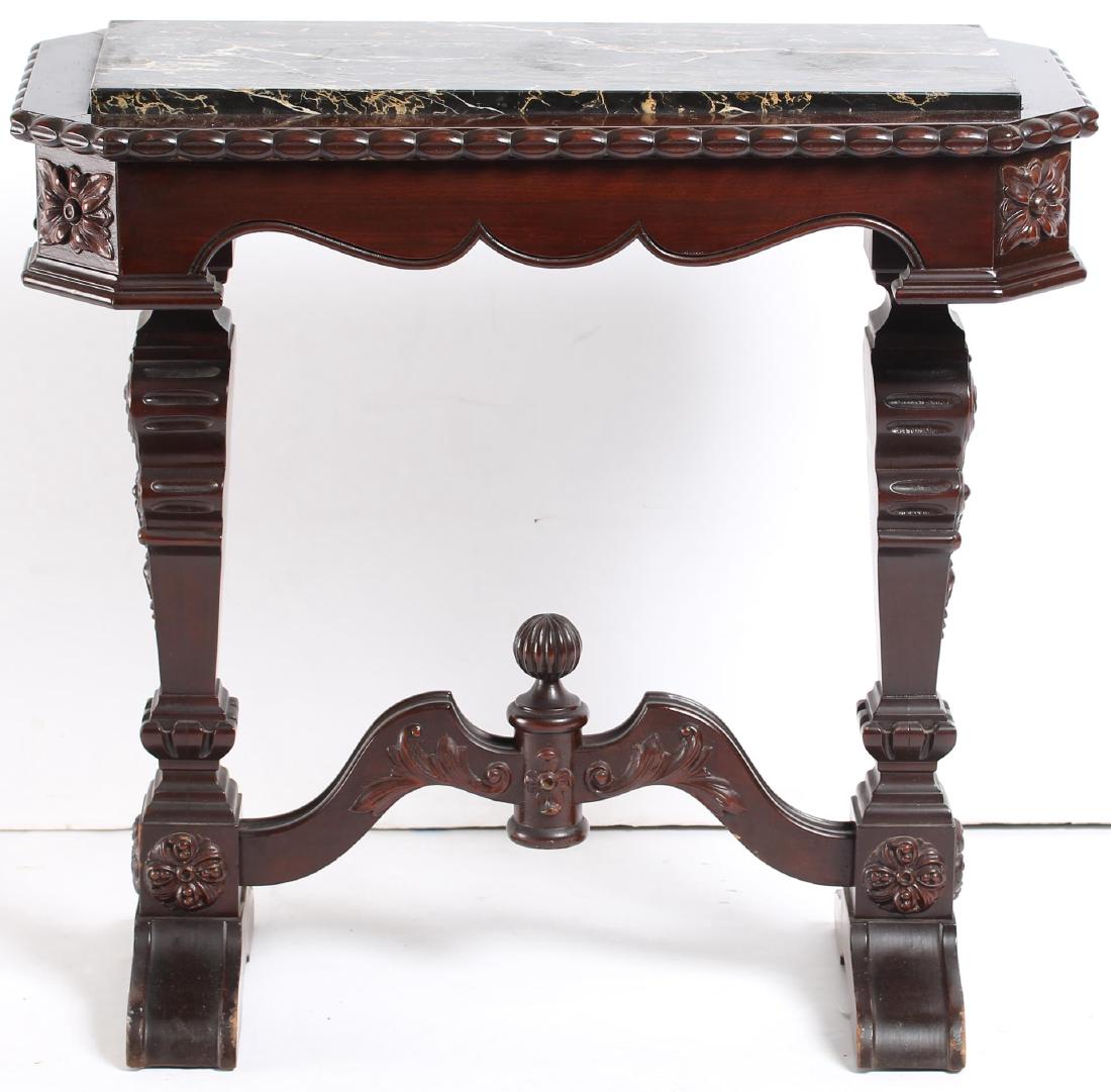 Small Victorian Carved Marble-Top Console Table (1 of 7)