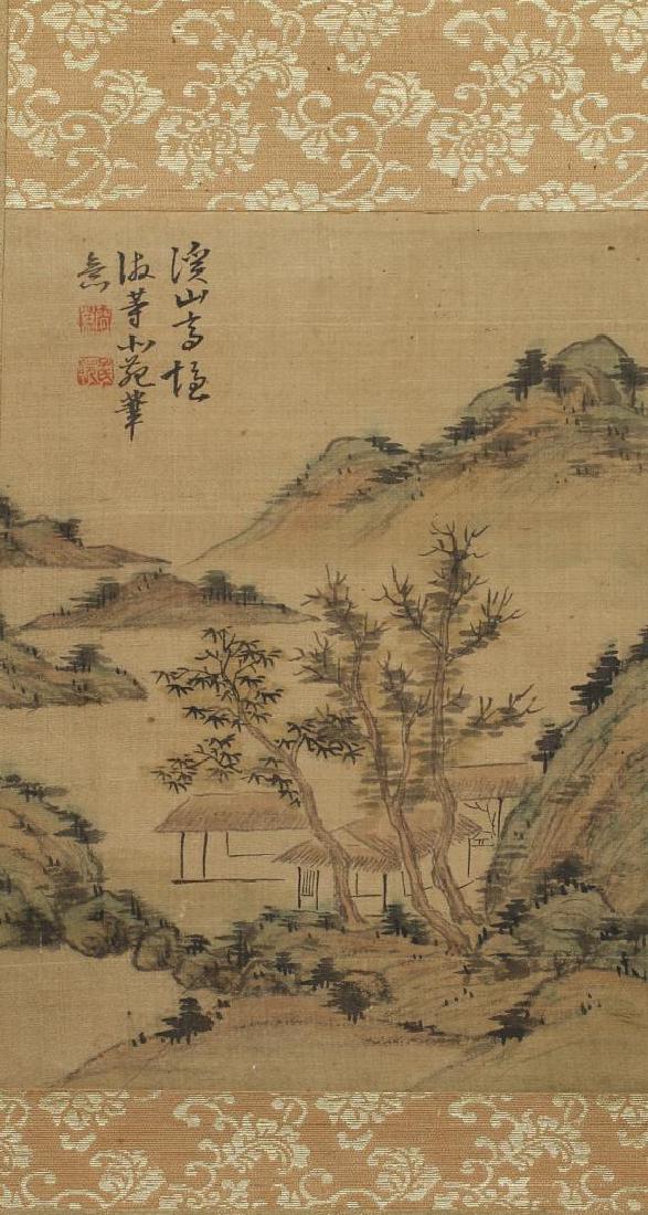 Chinese Inks on Silk Hanging Scroll Painting (1 of 4)