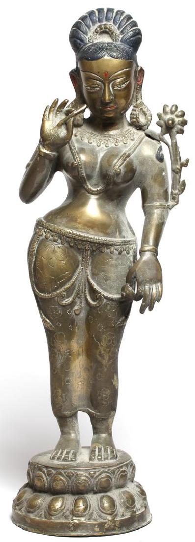 Silver-Tone Figure of Parvati, Chola Period-Style (1 of 4)