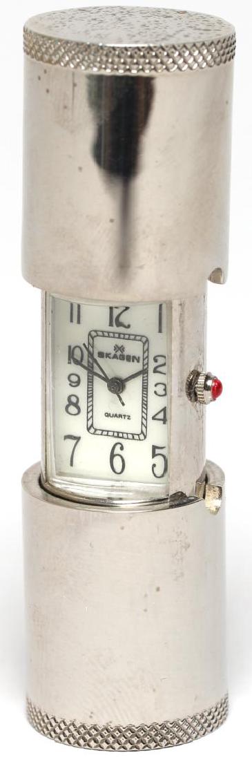 Vintage Skagen Quartz "Lipstick Tube" Travel Clock (1 of 4)
