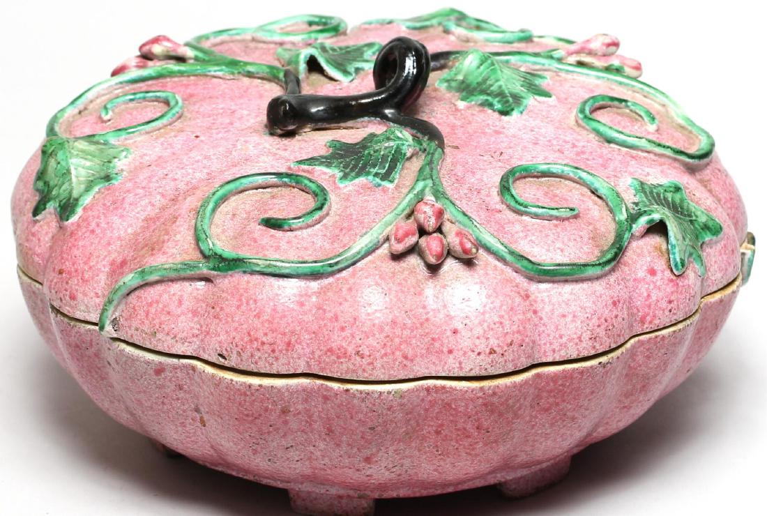 Chinese Glazed Porcelain Pumpkin Jewel Box (1 of 4)