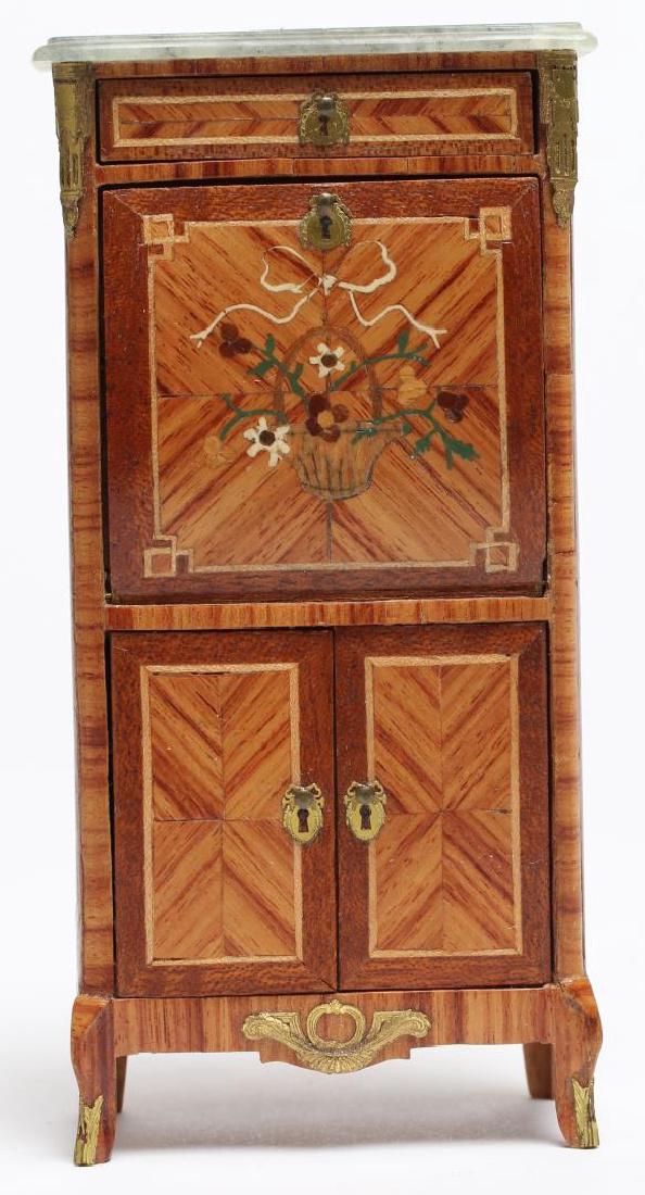French Marquetry Dollhouse Secretary Desk & Chest (1 of 6)