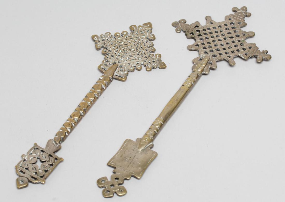 2 Ethiopian Nickel Coptic Processional Crosses (1 of 6)