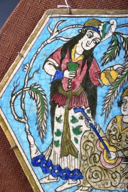 9: Large 19th Mounted Iranian Tile - 2
