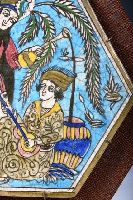 9: Large 19th Mounted Iranian Tile - 3