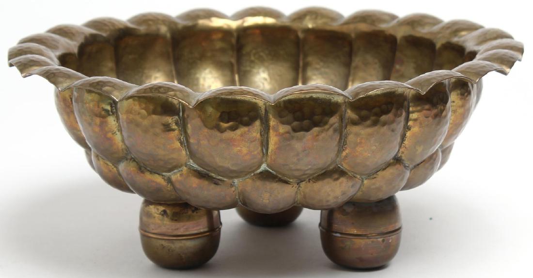 German Arts & Crafts Hammered Brass Dish (1 of 5)