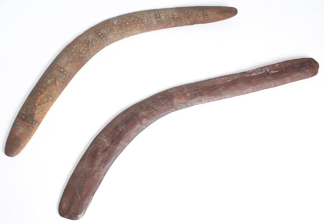 2 Oceanic Wood Carved Boomerangs (1 of 2)